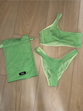 Triangl Shimmery Lime Green Bikini Set